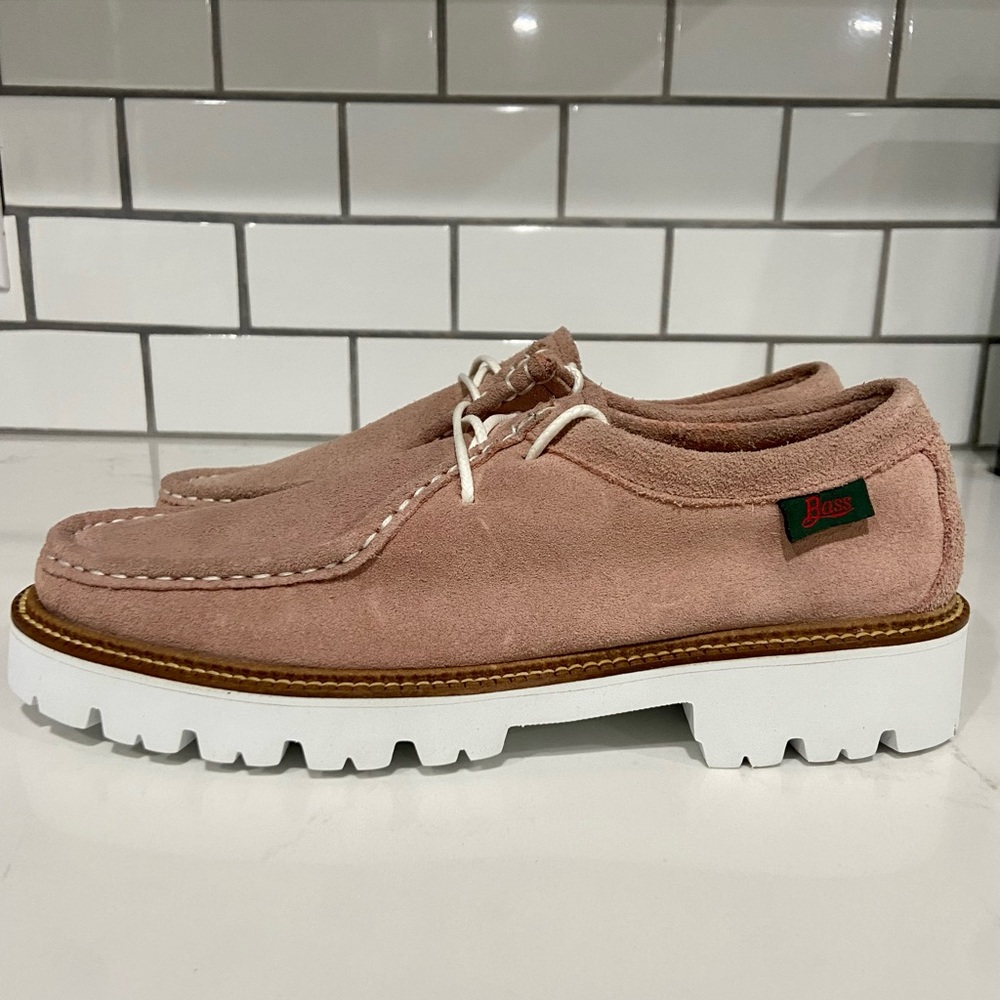 G.H. Bass Originals Lug Sole Moc Shoes Wallace Suede Pink Women’s Size 8 New